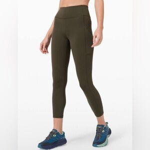 Lululemon Invigorate High-Rise Tight 25" Dark‎ Olive Green Training Leggings
